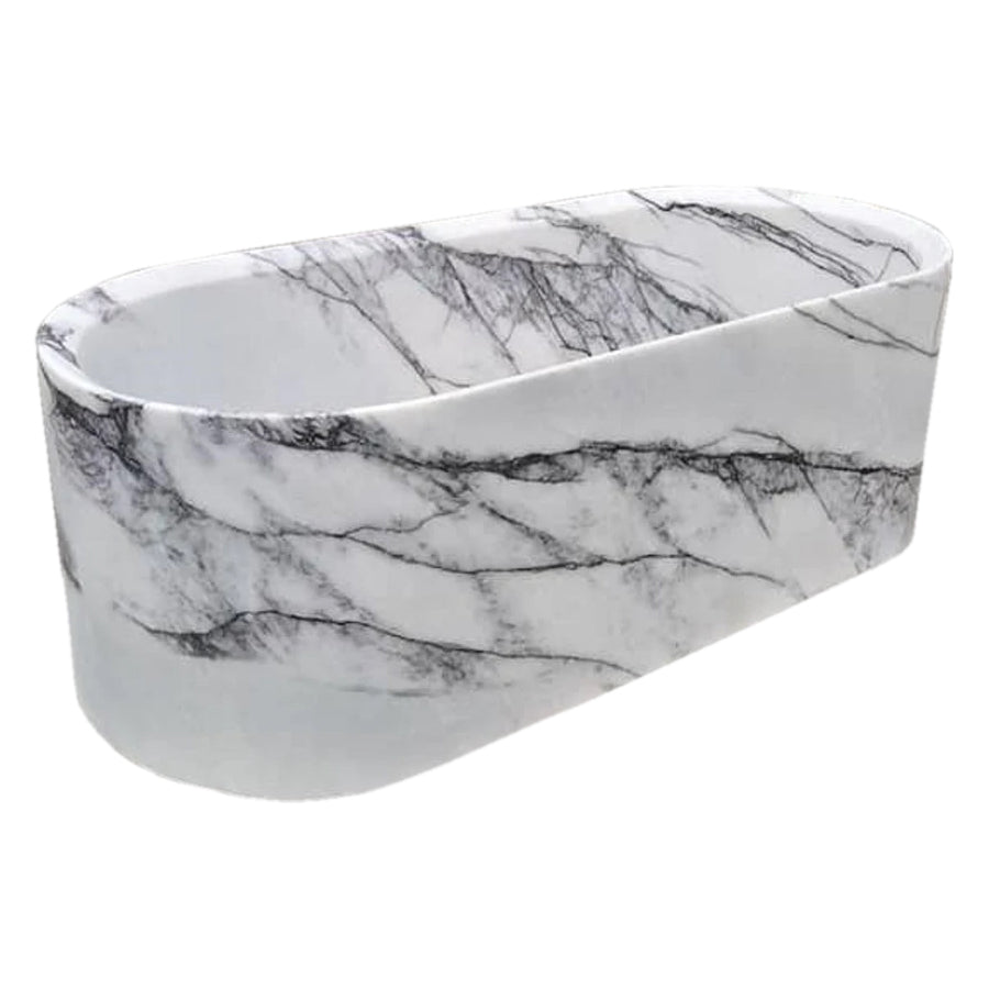New York Marble Bathtub Hand-carved from Solid Marble Block (W)32