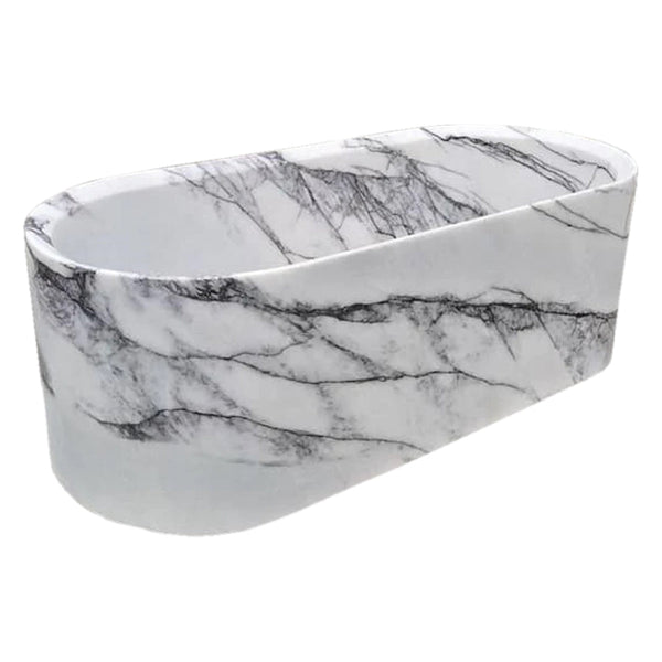New York Marble Bathtub Hand-carved from Solid Marble Block (W)32