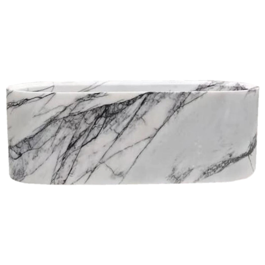 New York Marble Bathtub Hand-carved from Solid Marble Block (W)32