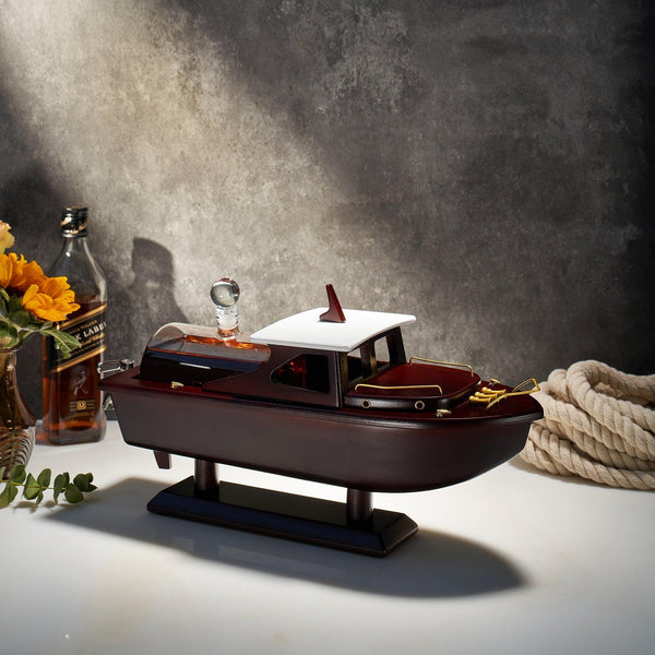 Boat Ship Whiskey & Wine Decanter Ship - The Wine Savant Ship Decanter Set 800ml - Drink Dispenser for Wine, Whiskey, Ship In A Bottle Decanters Bar Set, Liquor Scotch Bourbon, Boating Mariner Gifts
