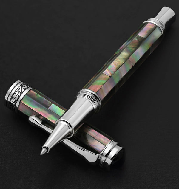 Maestro® Black Mother of Pearl & Platinum Plated Rollerball Pen - Gifts for You 'n Me