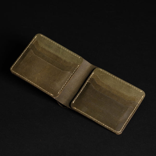 The Keystone Wallet - Olive Green Full-Grain Leather Wallet NAB Leather