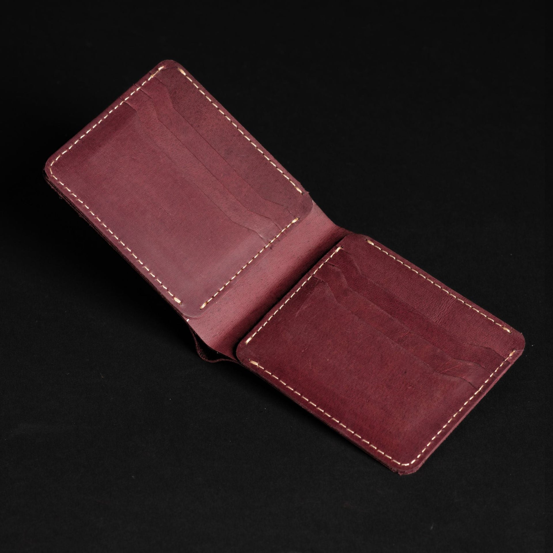 Harvey Dent One Piece Reversible Leather Belt + Keystone Wallet Set - Burgundy