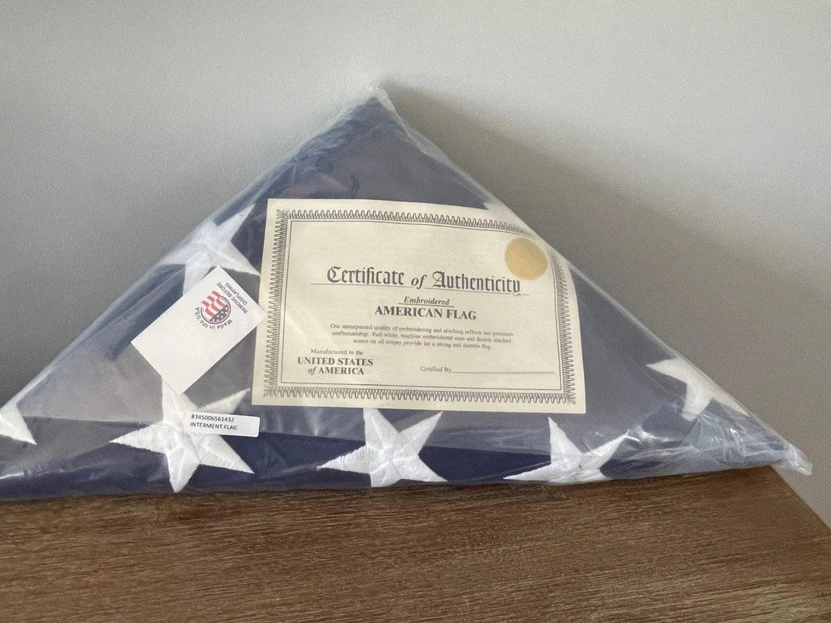 American Flag For Folded Flag Display Case 3ft x5 ft Cotton