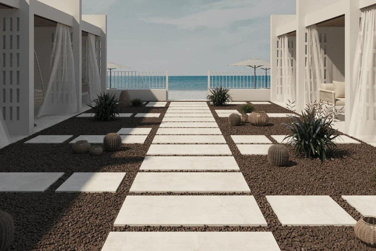 Nexos White Outdoor Porcelain Pavers 24