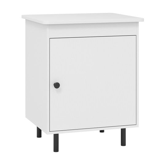 Nightstand Mid Century End Tables with Door-1 Pieces
