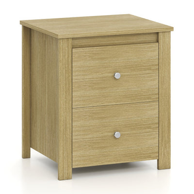 Nightstand with 2 Drawers & Storage for Bedroom Living Room Small Spaces-Natural