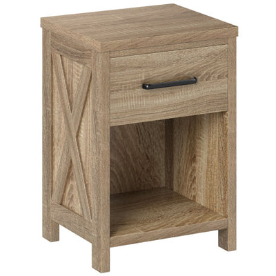 Nightstand with Drawer and Shelf-Natural