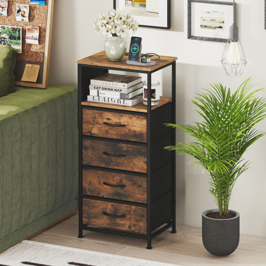 Nightstand with Integrated Charging Station 34