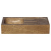 Noce Brown Travertine Rectangular Farmhouse Sink Honed and Filled (W)18