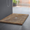 Noce Brown Travertine Square Shower Base Hand-carved from Solid Travertine Block (W)36
