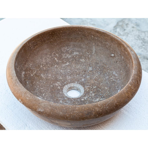 Noce Brown Travertine Natural Stone Above Vanity or Drop-in Bathroom Sink (D)16