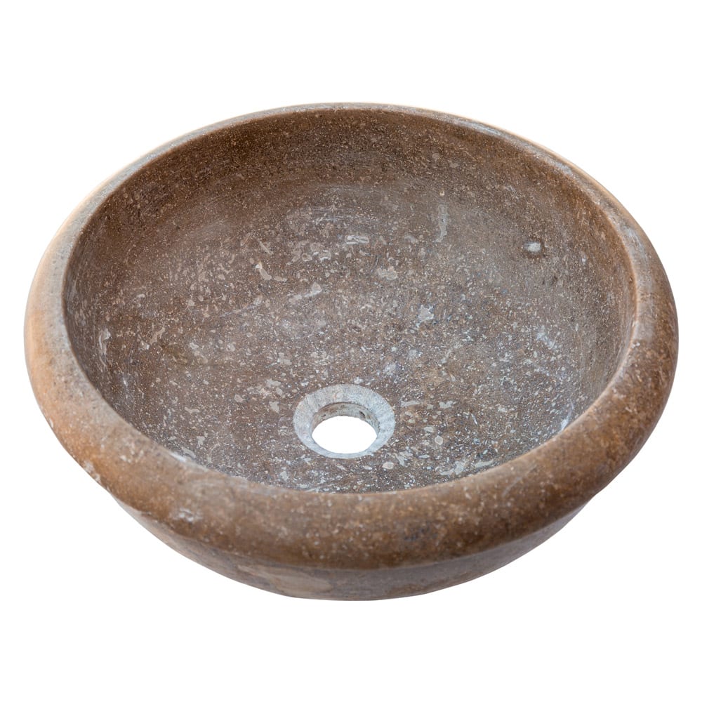 Noce Brown Travertine Natural Stone Above Vanity or Drop-in Bathroom Sink (D)16