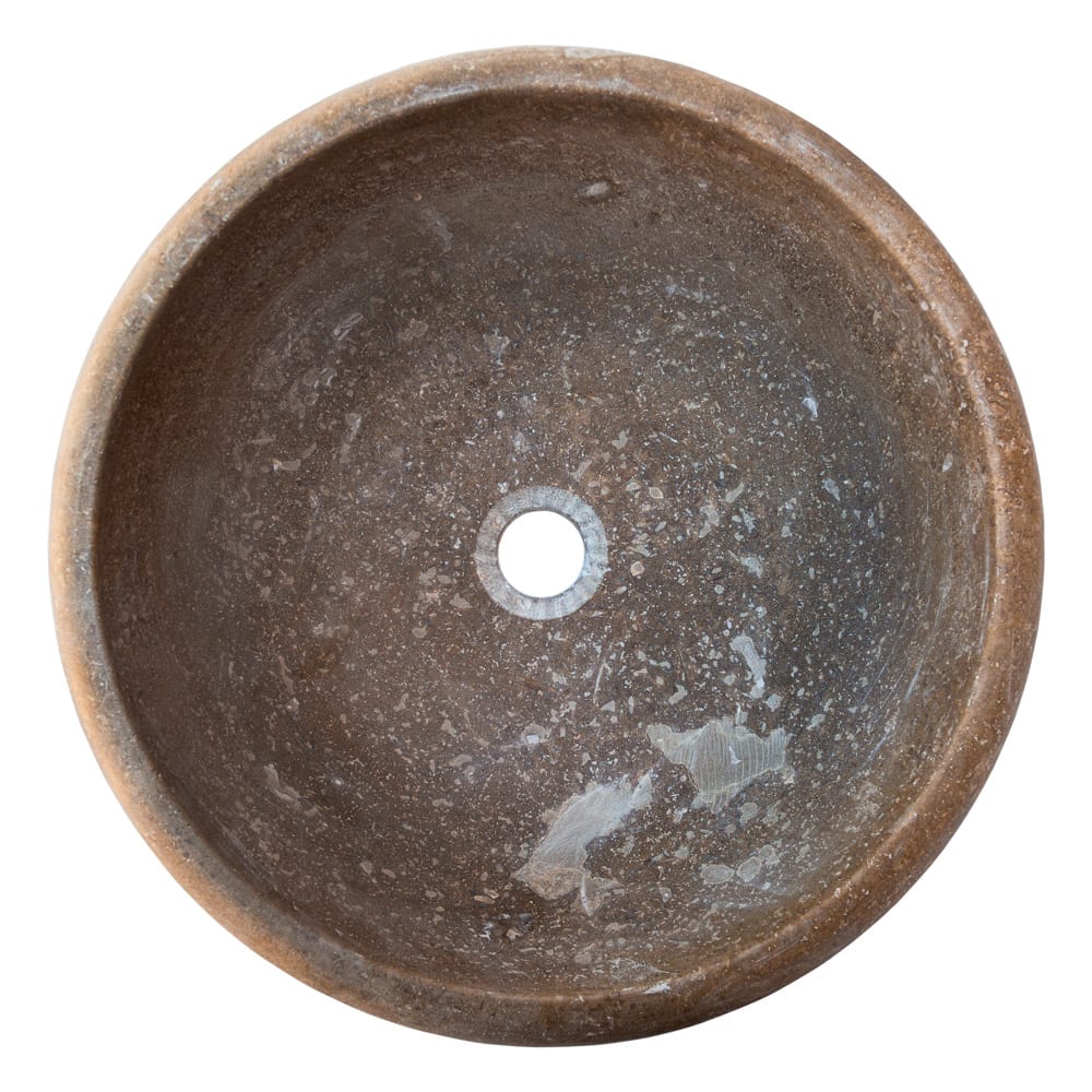 Noce Brown Travertine Natural Stone Above Vanity or Drop-in Bathroom Sink (D)16