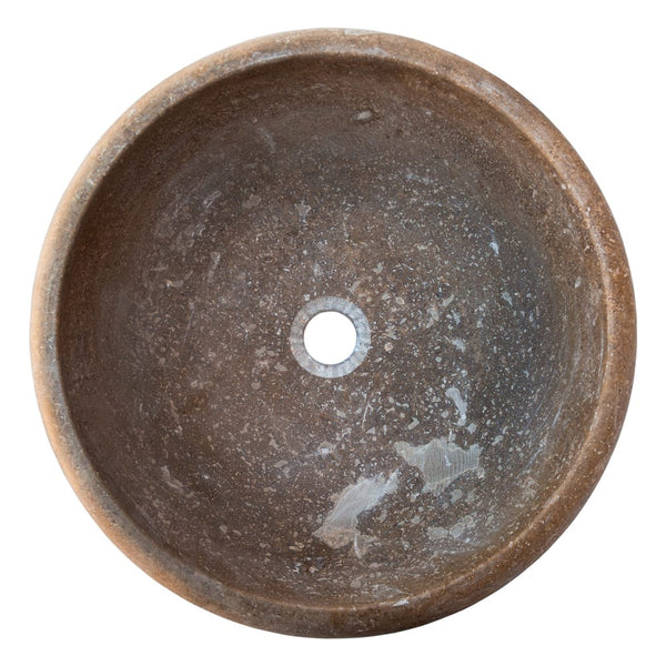 Noce Brown Travertine Natural Stone Above Vanity or Drop-in Bathroom Sink (D)16