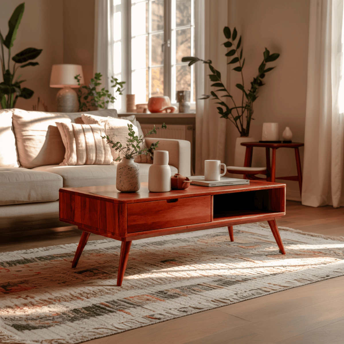 Nordell Solid Wood Coffee Table with Drawer Storage