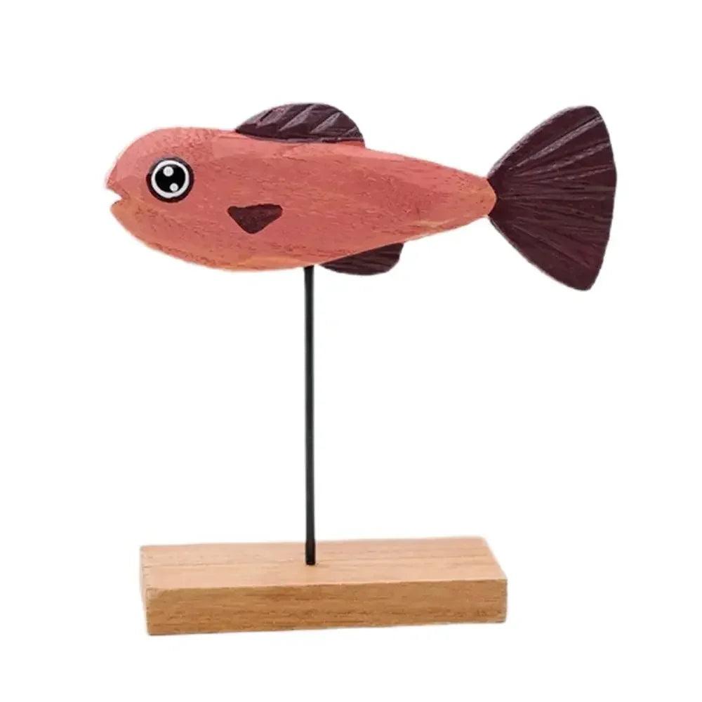 Nordic Wooden Fish Sculpture Tabletop Decor Collection