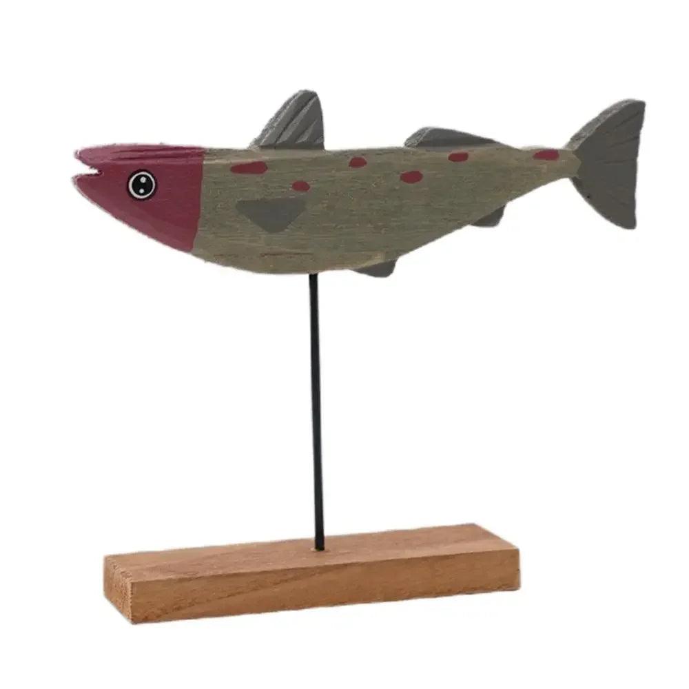 Nordic Wooden Fish Sculpture Tabletop Decor Collection