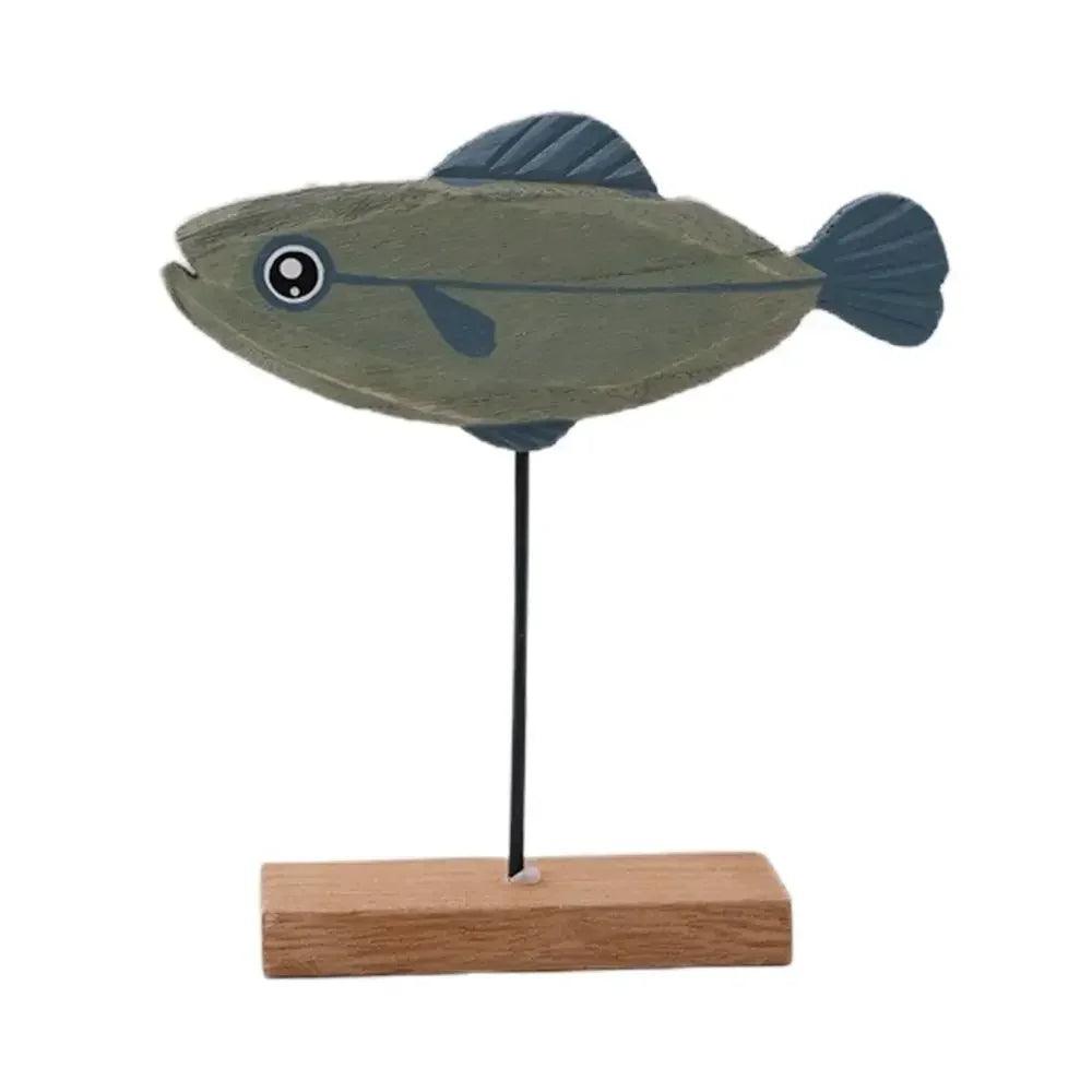 Nordic Wooden Fish Sculpture Tabletop Decor Collection