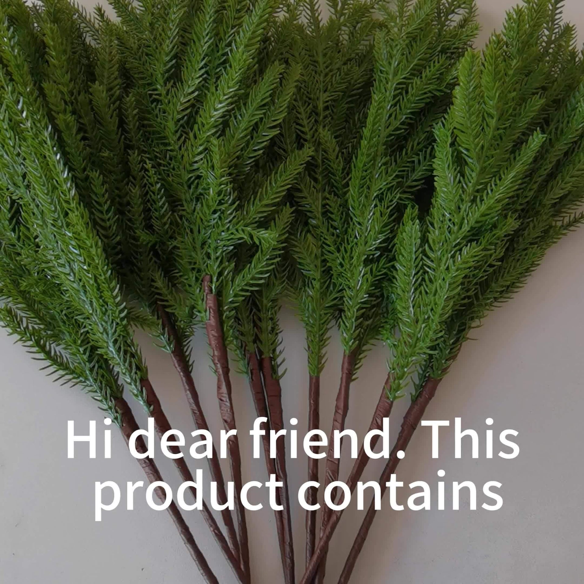 Norfolk Pine Branches, Artificial Evergreen Stems, UV-Resistant, 45.72cm