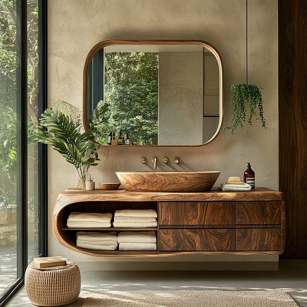 Norvella Solid Wood Floating Bathroom Vanity with Drawers