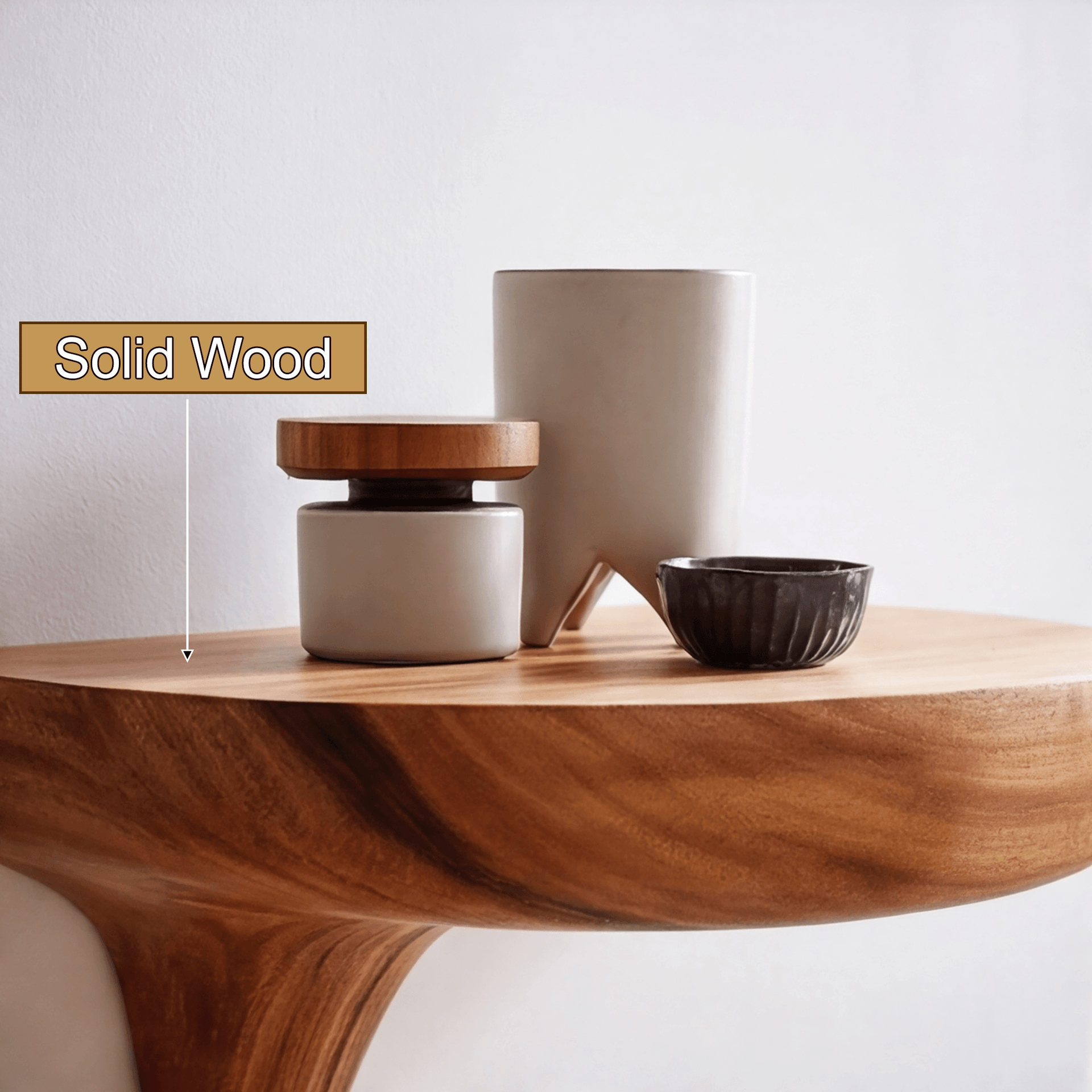 Norvyn Mushroom Solid Wood Floating Shelf SPA187695