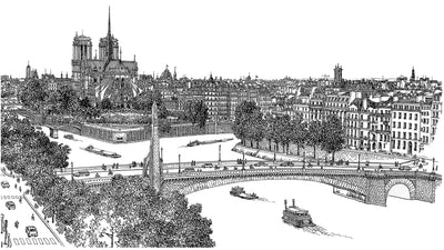 Notre Dame Autumn Etching