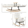Nursery Rocking Chair Teddy Velvet Upholstered Rocking Chair-White - White