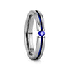 NYMERIA Tension Set Blue Sapphire Titanium Band with Blue Stripe - 4mm - 4mm / 3.50