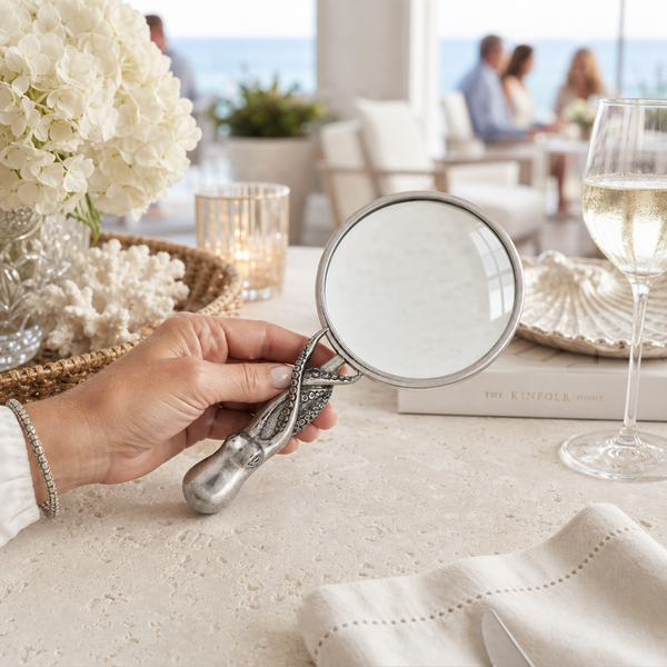 Pewter Octopus Handle Magnifier 4 inches