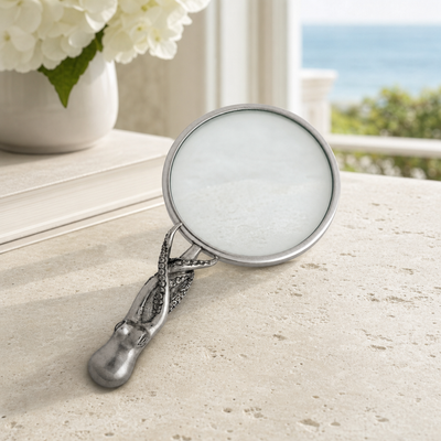 Pewter Octopus Handle Magnifier 4 inches