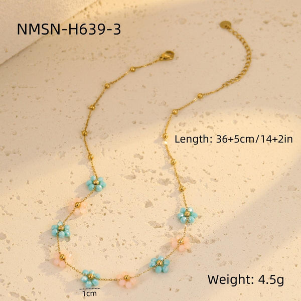 Light Luxury Necklace Fashionable Floral Clavicle Chain Small Fresh High Grade Embellished Necklace Necklace Women