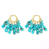 925 Sterling Silver Turquoise Beads Chandelier Earrings With14K Gold Plated
