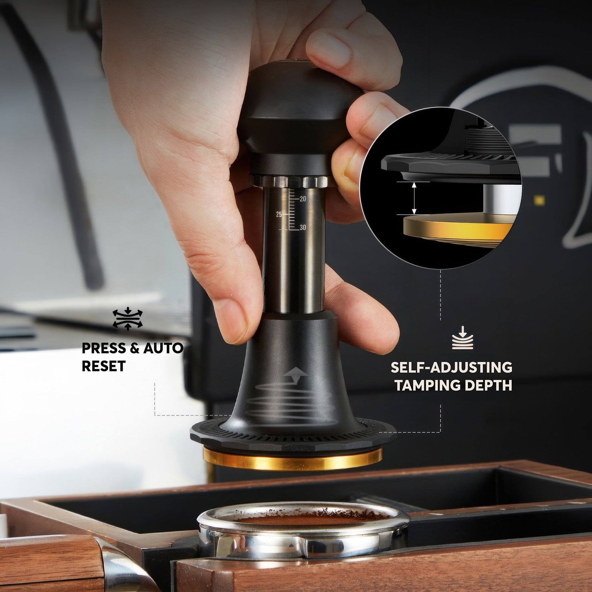Titanium Spring-Loaded Espresso Tamper