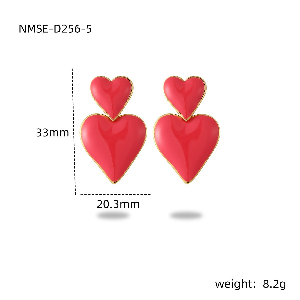 Stainless Steel Dripping Love Heart Earrings Vacuum Gold Plated Earrings Accessories