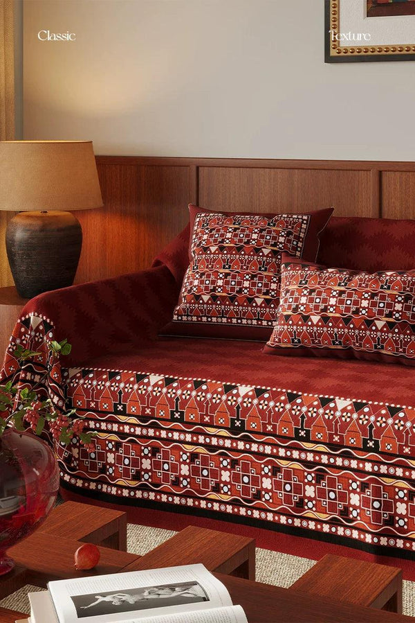 Four Season Red Couch Cover – Stylish, Cat-Proof & Dog-Friendly Sofa Protector