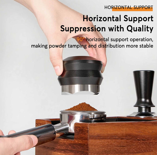 Wooden Coffee Tamper Station with Knock Box
