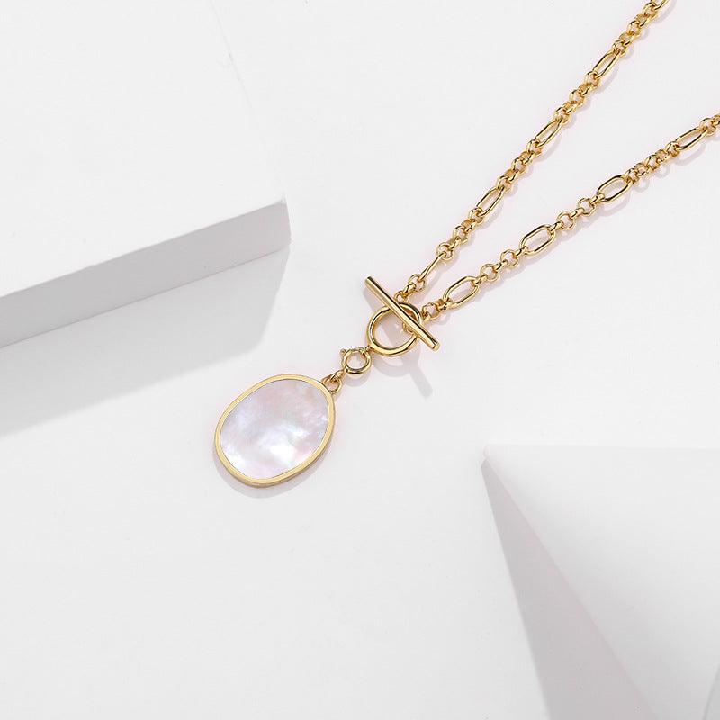 925 Sterling Silver Sea Shell/Abalone Shell Pendant Necklace for Women