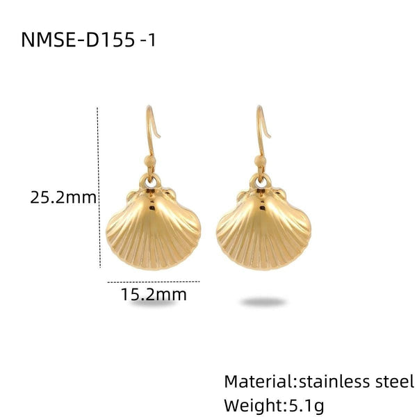 Marine Shell Pearl Titanium Steel Necklace Combination Women Affordable Luxury All Match Stainless Steel Embellished Accessories