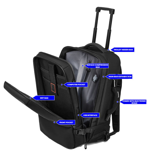 The Nexa™ Turbo Vacuum Backpack by Camel Mountain – 55L, Fits Up To 17