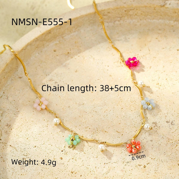 Light Luxury Necklace Fashionable Floral Clavicle Chain Small Fresh High Grade Embellished Necklace Necklace Women