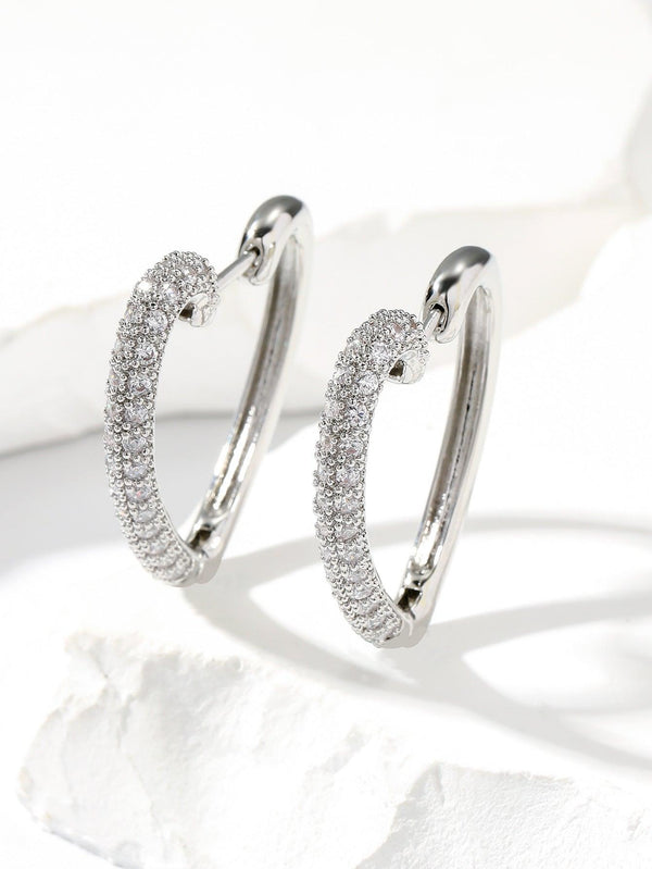Golden Love Ear Clip Design Ear Studs Multicolor Zircon Elegant Graceful Earrings