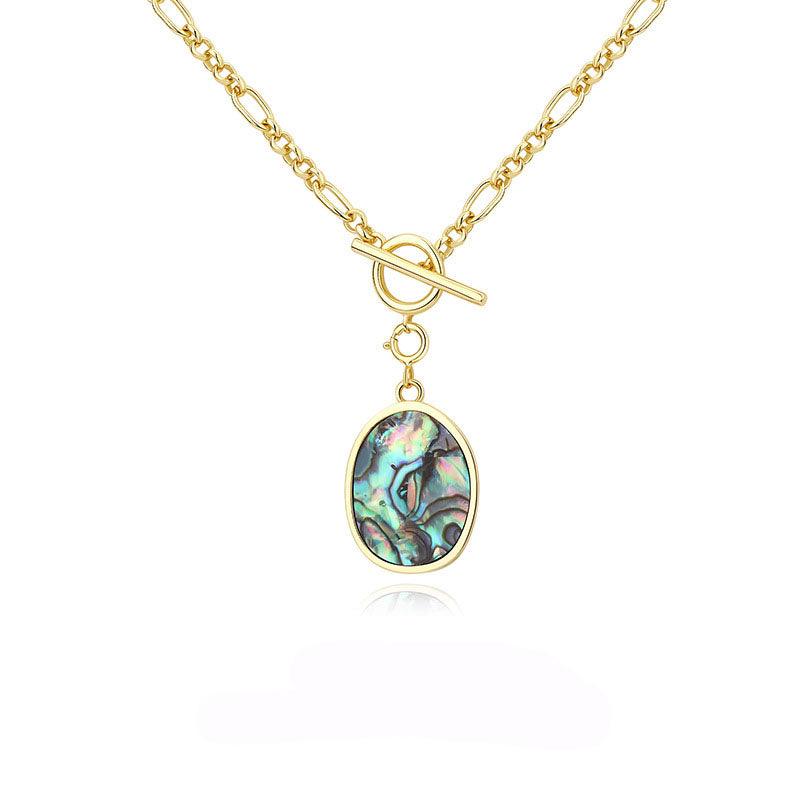 925 Sterling Silver Sea Shell/Abalone Shell Pendant Necklace for Women