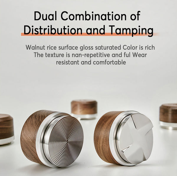 Tamper & Distributor with Wooden Handle