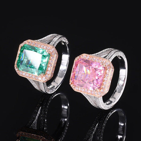 10x12mm Large Stone Ring Surround White CZ For Party/Birthday/Anniversaries