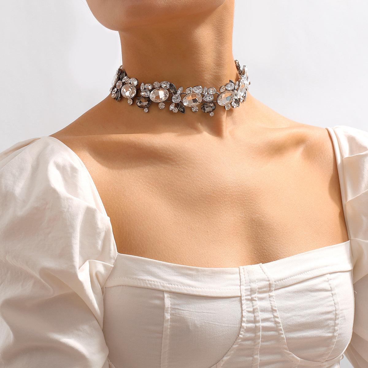 Temperamental Minority Imitation Diamond Popular Necklace Light Luxury Heavy Industry Alloy Clavicle Chain