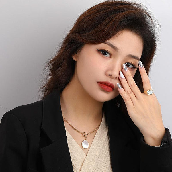 925 Sterling Silver Sea Shell/Abalone Shell Pendant Necklace for Women