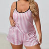 Women's Camisole Printed Pajamas Set - Stripes / L