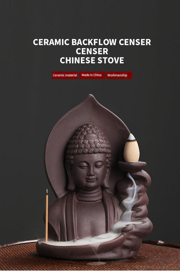 Serene Buddha Backflow Incense Burner