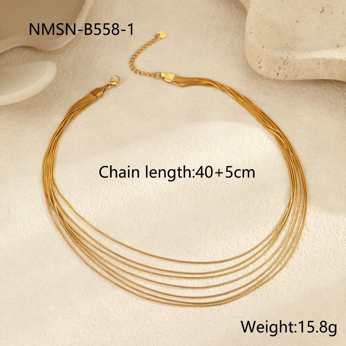 Multi Layer Twin Clavicle Chain Stainless Steel Snake Bones Chain Advanced Entry Lux Titanium Steel Necklace
